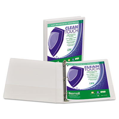 Samsill&reg; Clean Touch&reg; Heavy-Duty Locking Round Ring Antimicrobial Protected View Binder