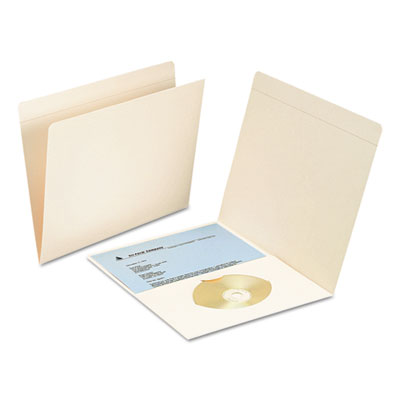 Smead&reg; Top Tab File Folders With Inside Pocket and Media Holder