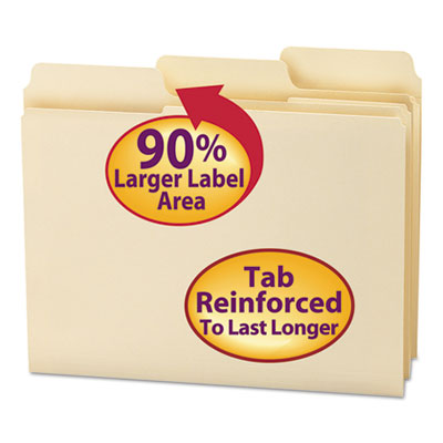 Smead&reg; SuperTab&reg; Reinforced Guide Height Top Tab Folders