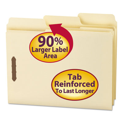 Smead&reg; SuperTab&reg; Reinforced Guide Height Fastener Folders
