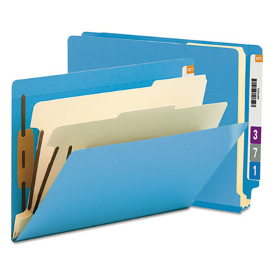 Smead&reg; Colored End Tab Classification Folders with Dividers