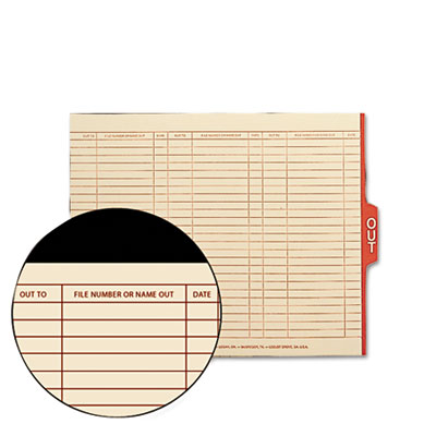 Smead® Manila Out Guides with Printed Form Smead® Manila Out Guides with Printed Form