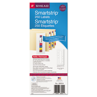 Smead&reg; Color-Coded SmartStrip&reg; Labeling System Refill Label Forms