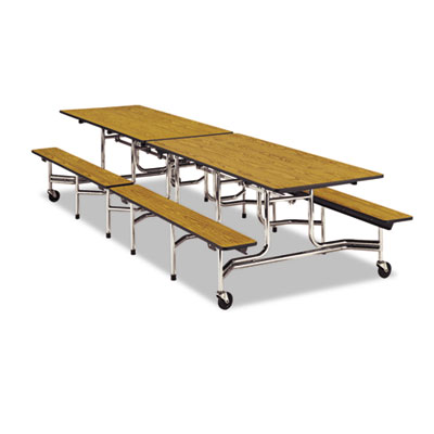 Virco&reg; Folding Mobile Table With Attached Seating