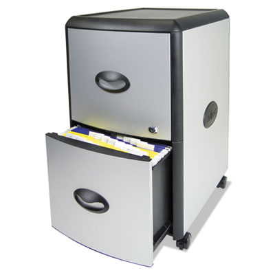 Storex Mobile Filing Cabinet with Metal Siding