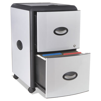 Storex Mobile Filing Cabinet with Metal Siding