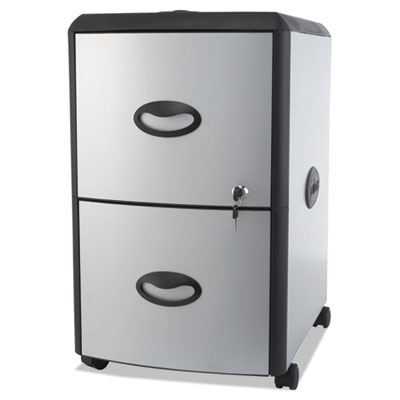 Storex Mobile Filing Cabinet with Metal Siding