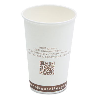 NatureHouse&reg; Compostable Paper/PLA Corn Plastic Lined Hot Cups