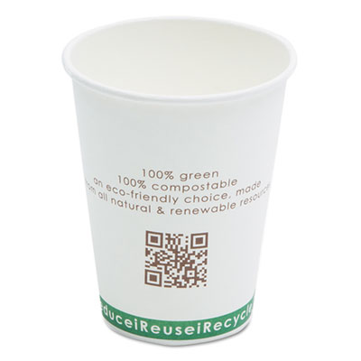 NatureHouse&reg; Compostable Paper/PLA Corn Plastic Lined Hot Cups