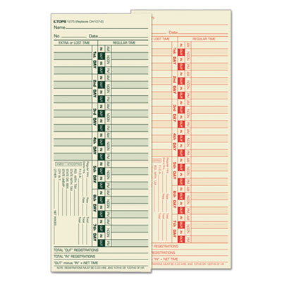 TOPS&trade; Time Clock Cards