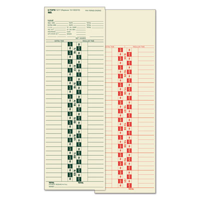 TOPS&trade; Time Clock Cards