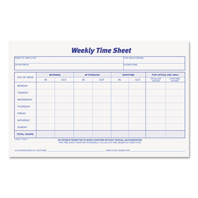 TOPS&trade; Weekly Time Sheets