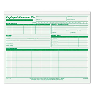 TOPS&trade; Employee's Record File Folder