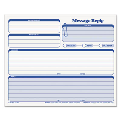 TOPS&trade; Snap-Off&reg; Message Reply Form