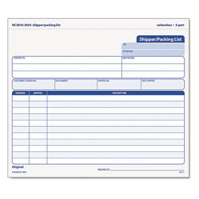 TOPS&trade; Triplicate Snap-Off&reg; Shipper/Packing List