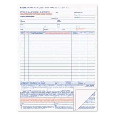 TOPS&trade; Bill of Lading