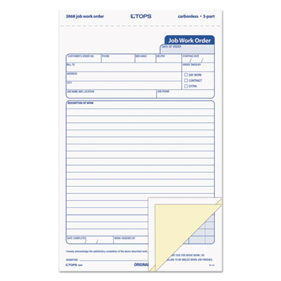 TOPS&trade; Job Work Order