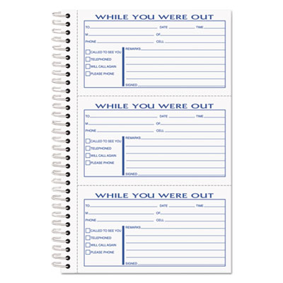 TOPS&trade; Spiralbound Message Book