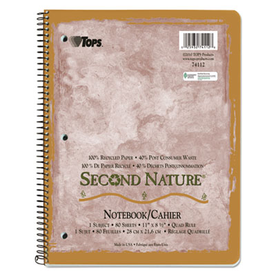 TOPS&trade; Second Nature&reg; Single Subject Wirebound Notebooks