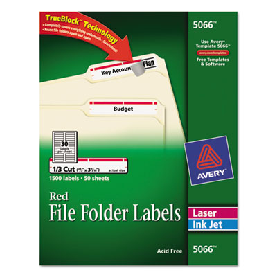 Avery&reg; Permanent File Folder Labels with TrueBlock&reg; Technology