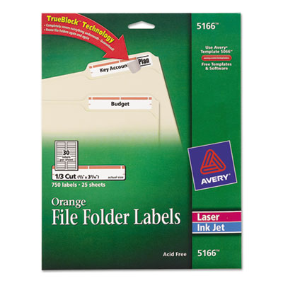 Avery&reg; Permanent File Folder Labels with TrueBlock&reg; Technology