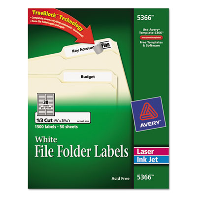 Avery&reg; Permanent File Folder Labels with TrueBlock&reg; Technology