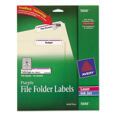 Avery&reg; Permanent File Folder Labels with TrueBlock&reg; Technology