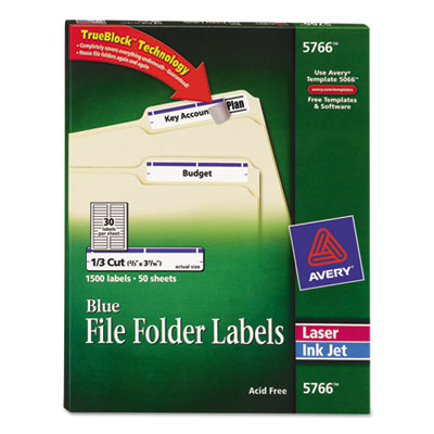Avery&reg; Permanent File Folder Labels with TrueBlock&reg; Technology
