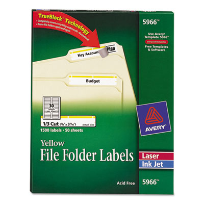 Avery&reg; Permanent File Folder Labels with TrueBlock&reg; Technology