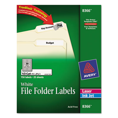 Avery&reg; Permanent File Folder Labels with TrueBlock&reg; Technology
