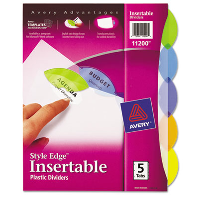 Avery&reg; Insertable Style Edge&trade; Tab Plastic Dividers