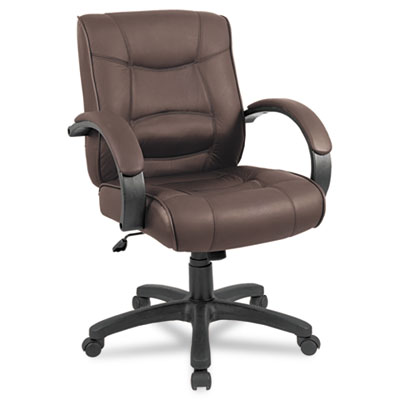 Alera&reg; Strada Leather Mid-Back Swivel/Tilt Chair