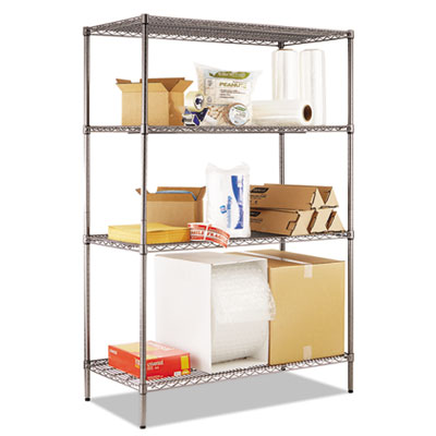 Alera&reg; Black Anthracite Wire Shelving Kit