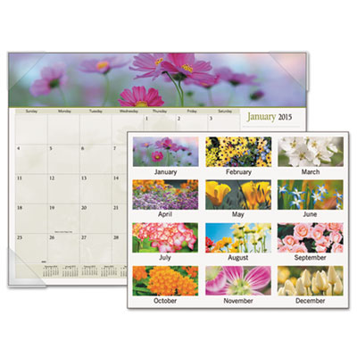 AT-A-GLANCE&reg; Floral Panoramic Desk Pad