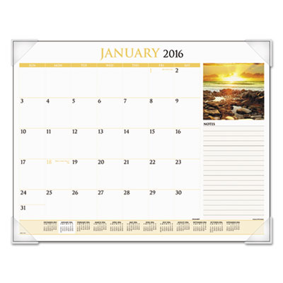 AT-A-GLANCE&reg; Scenic Monthly Desk Pad Calendar