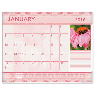 AT-A-GLANCE&reg; Antique Floral Monthly Desk Pad Calendar