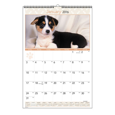 AT-A-GLANCE&reg; Puppies Monthly Wall Calendar