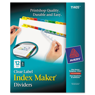 Avery&reg; Index Maker&reg; Print &amp; Apply Clear Label Dividers with Color Tabs