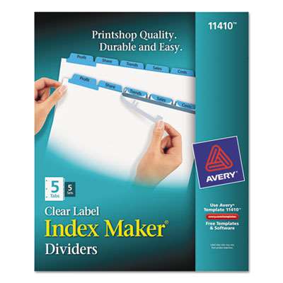 Avery&reg; Index Maker&reg; Print &amp; Apply Clear Label Dividers with Color Tabs