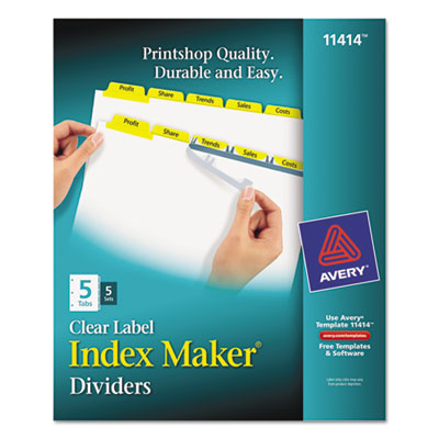 Avery&reg; Index Maker&reg; Print &amp; Apply Clear Label Dividers with Color Tabs