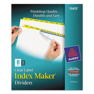 Avery&reg; Index Maker&reg; Print &amp; Apply Clear Label Dividers with Color Tabs