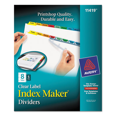 Avery&reg; Index Maker&reg; Print &amp; Apply Clear Label Dividers with Color Tabs