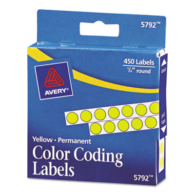 Avery&reg; Permanent Self-Adhesive Round Color-Coding Labels