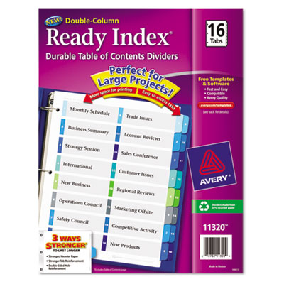 Avery&reg; Ready Index&reg; Customizable Table of Contents Double Column Dividers