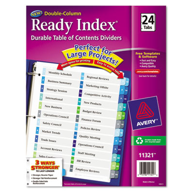 Avery&reg; Ready Index&reg; Customizable Table of Contents Double Column Dividers