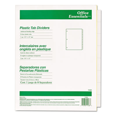 Office Essentials&reg; Plastic Insertable Dividers