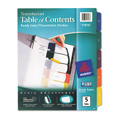 Avery&reg; Ready Index&reg; Customizable Table of Contents Plastic Dividers