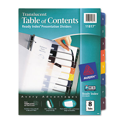 Avery&reg; Ready Index&reg; Customizable Table of Contents Plastic Dividers