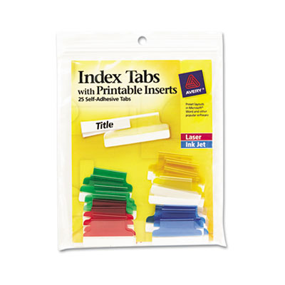 Avery&reg; Insertable Index Tabs with Printable Inserts