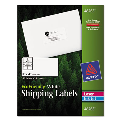 Avery&reg; EcoFriendly Laser and Inkjet Mailing Labels
